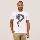 Dragon Schwarzweiß Design T-Shirt (Vorne ganz)