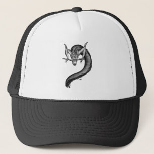Dragon Schwarzweiß Design Truckerkappe