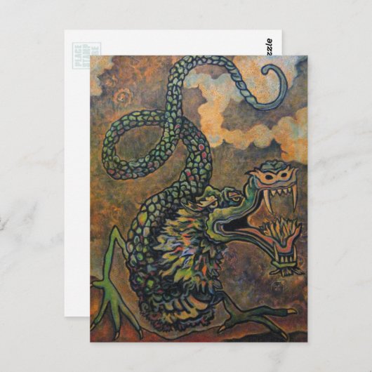 Dragon Scroll, japanische Art Postcard Postkarte (Vorne/Hinten)