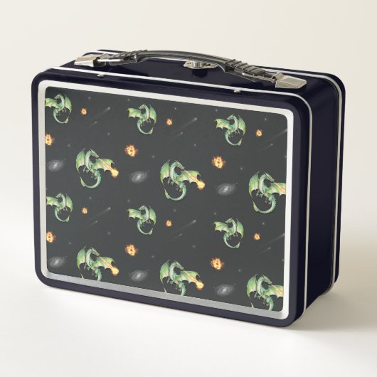 Dragon Seamless Pattern Metall Brotdose (Rückseite)