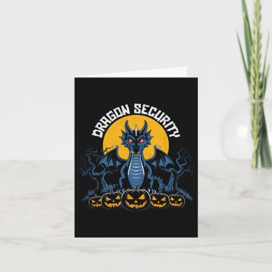 Dragon Security Halloween Funny Mama Vater Eltern Karte (Vorderseite)