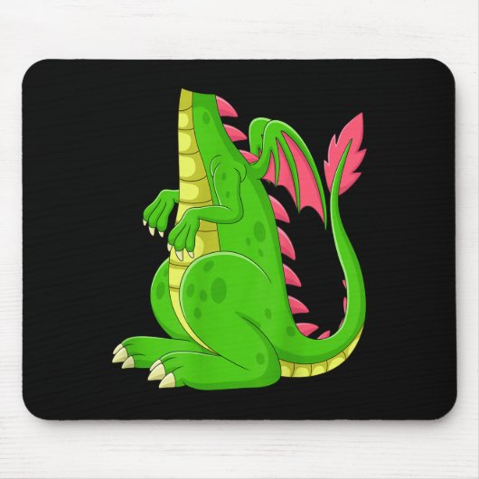 Dragon Shirt Adult Men Women Kids Green Dragon Cos Mousepad (Vorne)