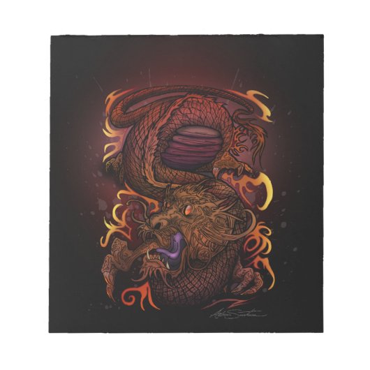 Dragon (Signature-Design) Notizblock (Vorderseite)
