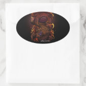 Dragon (Signature-Design) Ovaler Aufkleber (Tasche)