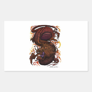 Dragon (Signature-Design) Rechteckiger Aufkleber