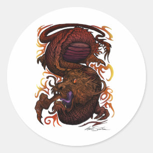 Dragon (Signature-Design) Runder Aufkleber