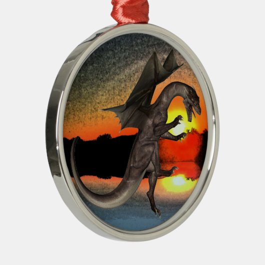 Dragon Silbernes Ornament (Rechts)