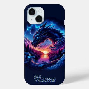 Dragon Silhouette gegen einen lebendigen Sonnenunt Case-Mate iPhone Hülle