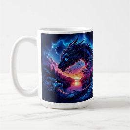 Dragon Silhouette gegen einen lebendigen Sonnenunt Kaffeetasse