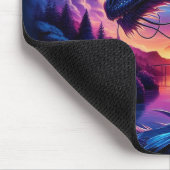 Dragon Silhouette gegen einen lebendigen Sonnenunt Mousepad (Ecke)