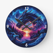 Dragon Silhouette gegen einen lebendigen Sonnenunt