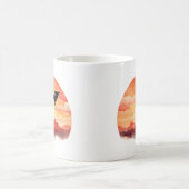 Dragon Silhouette gegen einen Sonnenuntergang Kaffeetasse (Mittel)