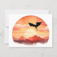 Dragon Silhouette gegen einen Sonnenuntergang