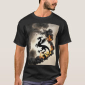 Dragon-Silhouette mit dynamischem Rauch-T - Shirt (Vorderseite)