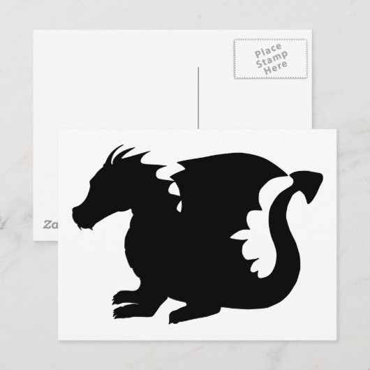 Dragon-Silhouette Postkarte (Vorne/Hinten)