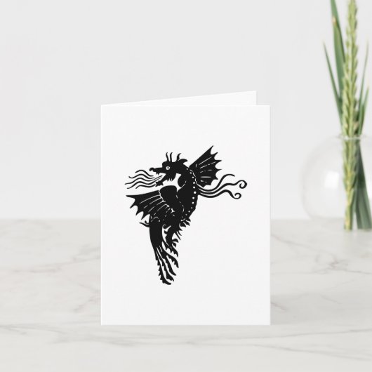 Dragon Silhouette Spirit Animal Emblem Card Einladung (Vorderseite)