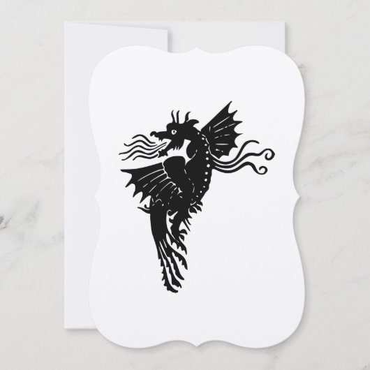 Dragon Silhouette Spirit Animal Emblem Card Einladung (Vorderseite)