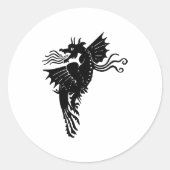 Dragon Silhouette Spirit Animal Emblem Sticker (Vorderseite)