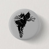 Dragon Silhouette Spirit Animal Totem Emblem Button (Vorderseite)