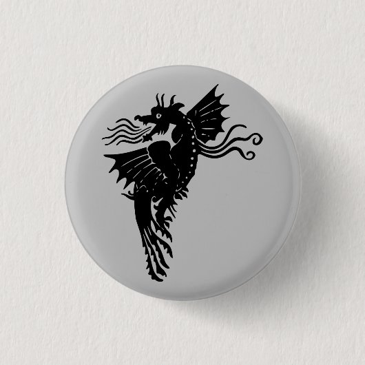 Dragon Silhouette Spirit Animal Totem Emblem Button (Vorderseite)