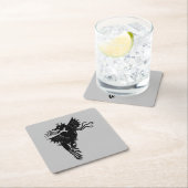 Dragon Silhouette Spirit Animal Totem Emblem Rechteckiger Pappuntersetzer (Vor Ort)