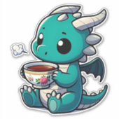 Dragon Sipping Tee Aufkleber (Vorderseite)