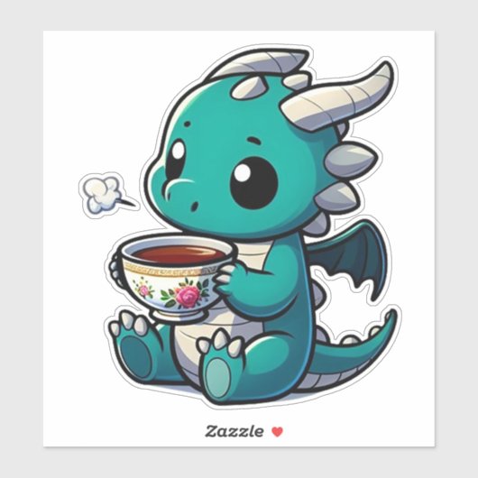 Dragon Sipping Tee Aufkleber (Blatt)