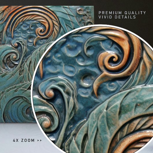 Dragon skaliert Viktorianische Bio Muster Fliese