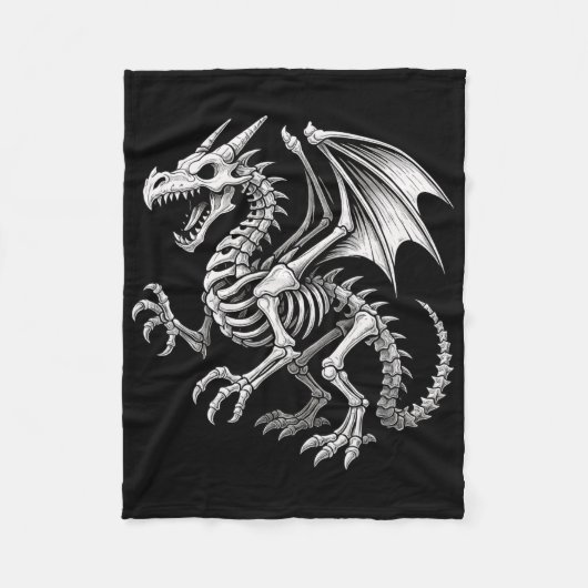 Dragon Skeleton Halloween Fantasy Boys Girls Kinde Fleecedecke (Vorderseite)