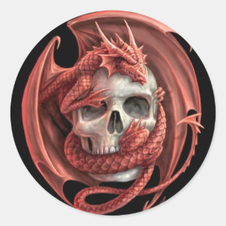 Dragon Skull Runder Aufkleber