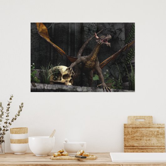 Dragon Skull Stand Poster (Küche)