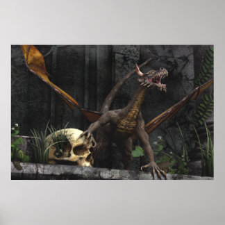 Dragon Skull Stand Poster