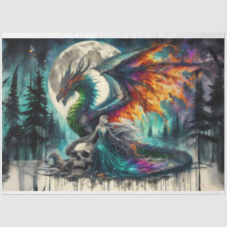 Dragon Skull Woman Seidenpapier