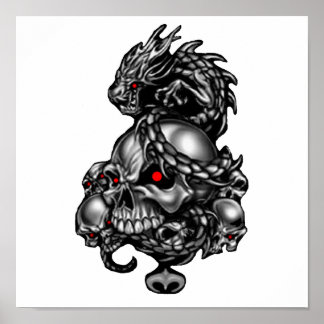 Dragon Skulls Poster