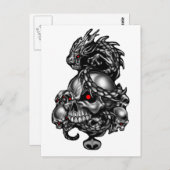 Dragon Skulls Postkarte (Vorne/Hinten)