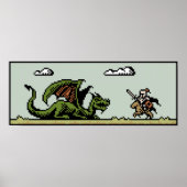 Dragon Slayer 8-Bit Pixel Art Poster (Vorne)