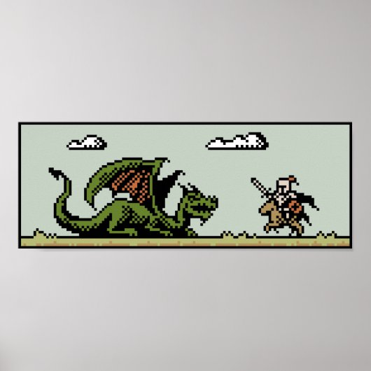 Dragon Slayer 8-Bit Pixel Art Poster (Vorne)