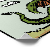 Dragon Slayer 8-Bit Pixel Art Poster (Ecke)