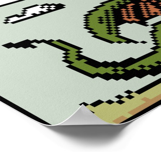 Dragon Slayer 8-Bit Pixel Art Poster (Ecke)