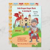 Dragon Slayer Knight Boy Birthday Party Einladung (Vorne/Hinten)