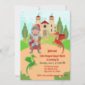Dragon Slayer Knight Boy Birthday Party Einladung (Vorderseite)
