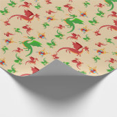 Dragon Slayer Knight Boy Birthday Party Geschenkpapier (Ecke)