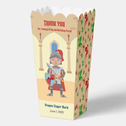 Dragon Slayer Knight Boy Birthday Party Geschenkschachtel (Vorderseite)