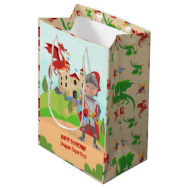 Dragon Slayer Knight Boy Birthday Party Mittlere Geschenktüte