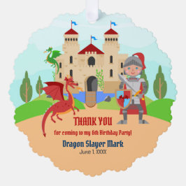 Dragon Slayer Knight Boy Birthday Party Ornament Karte