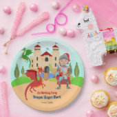 Dragon Slayer Knight Boy Birthday Party Pappteller (Party)