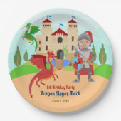 Dragon Slayer Knight Boy Birthday Party Pappteller (Vorderseite)
