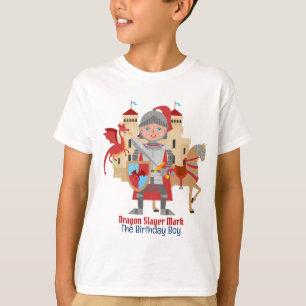 Dragon Slayer Knight Boy Birthday Party T-Shirt