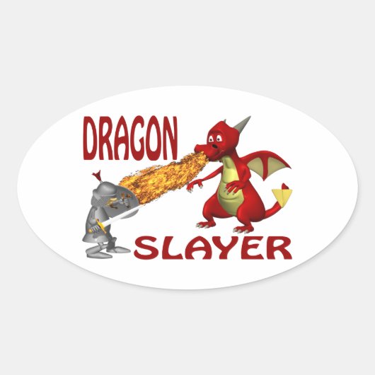 Dragon Slayer Ovaler Aufkleber (Vorderseite)