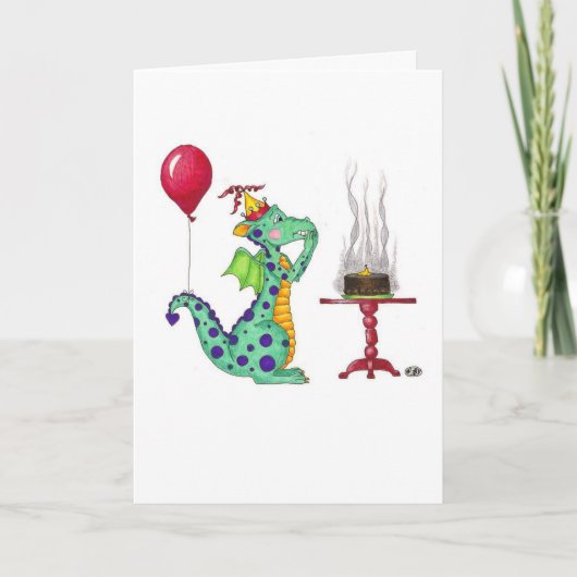 Dragon Smoke Geburtstagskarte Karte (Vorderseite)